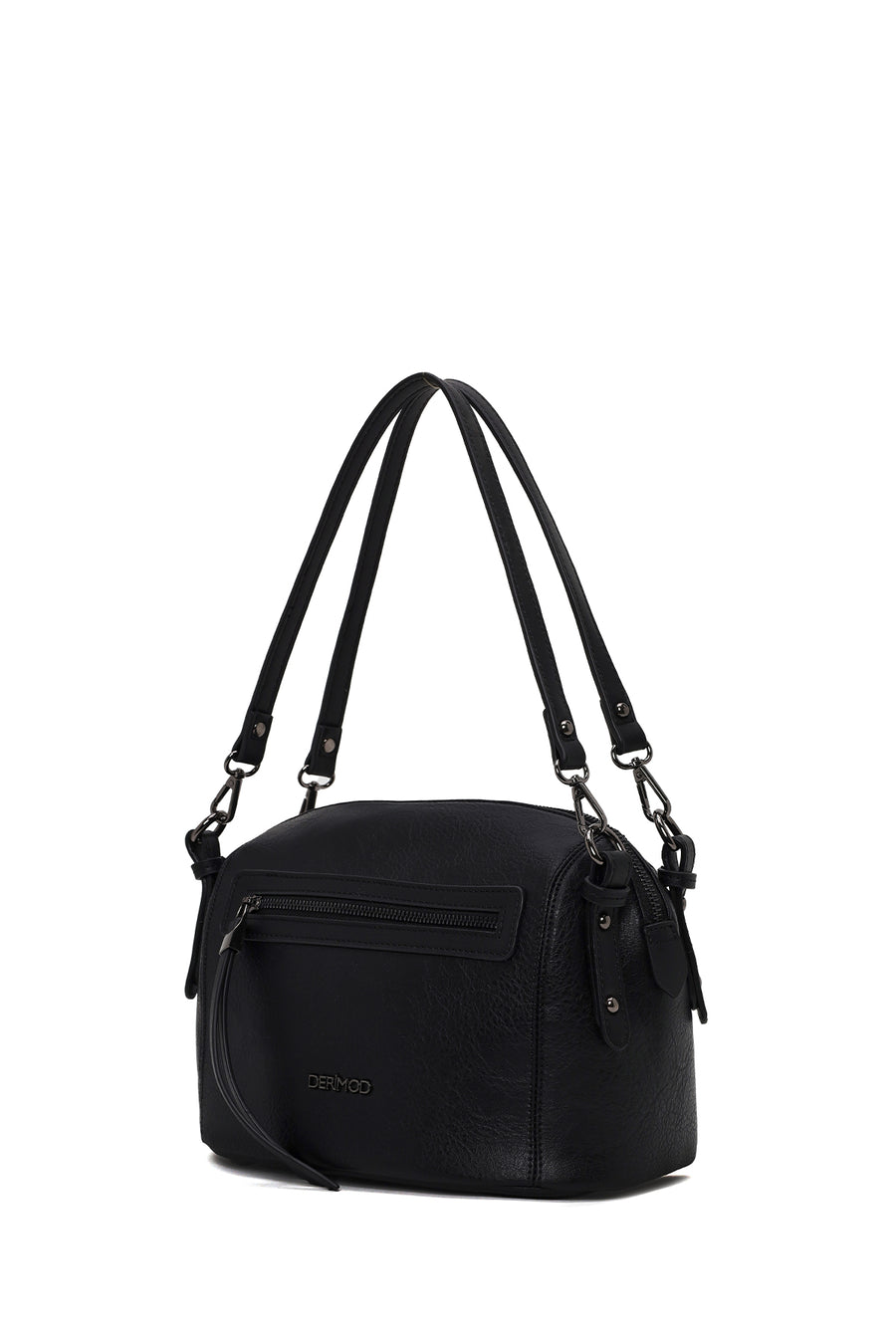 Woman Black Long-Strap Crossbody Bag