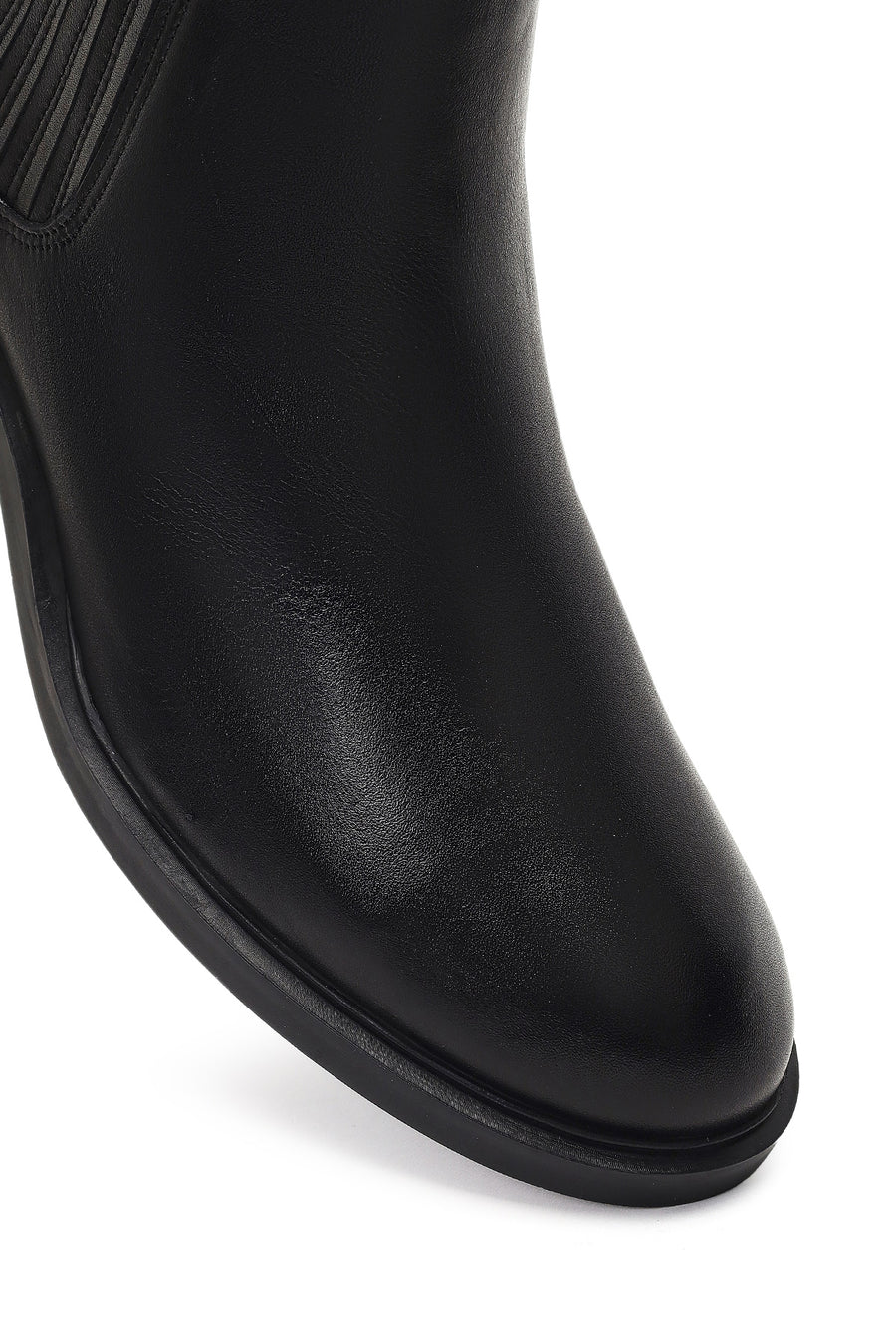 Women's Black Leather Chelsea Boot