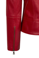 Nora Woman Red Short Leather Jacket | Derimod