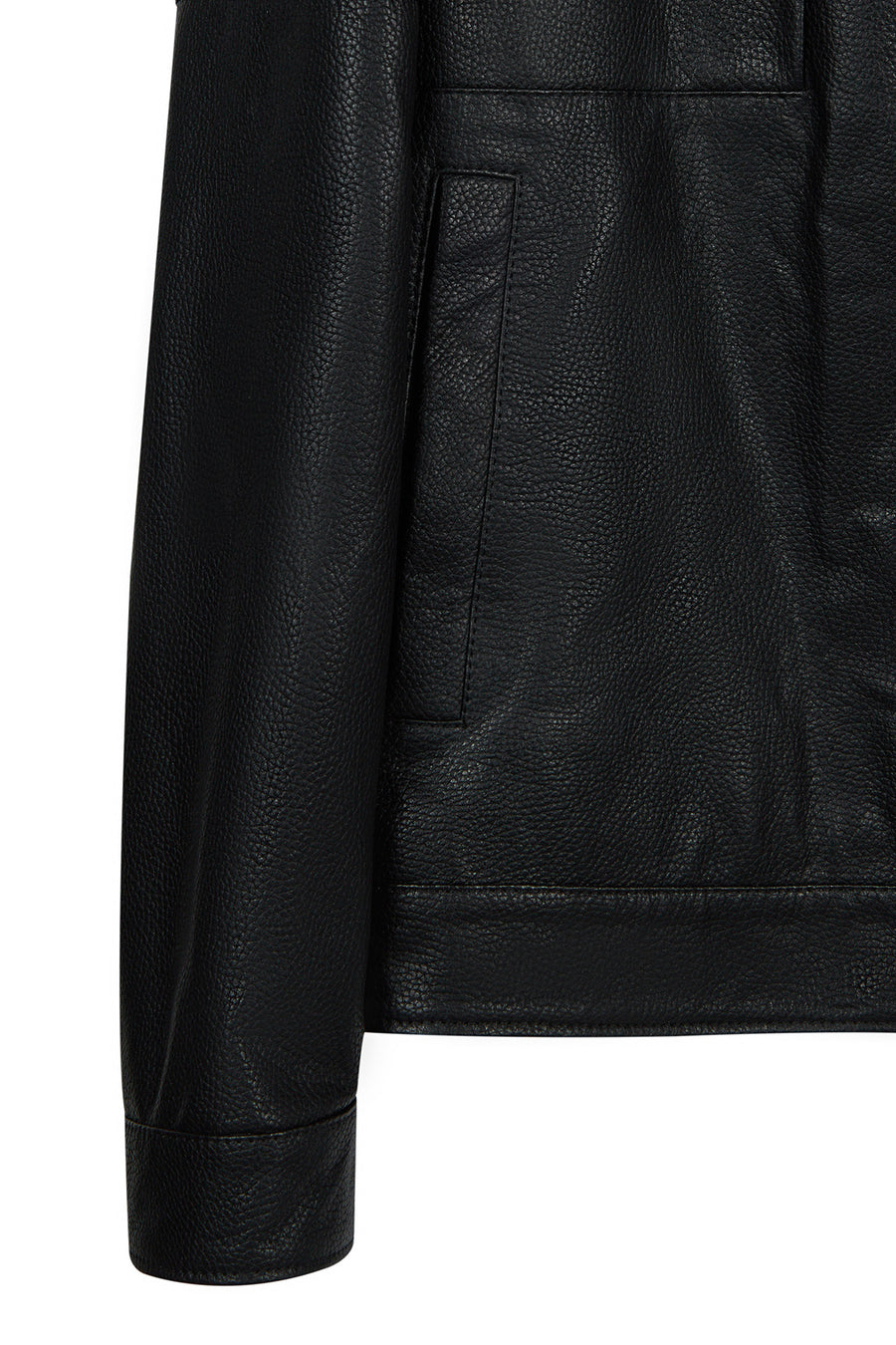 Bastoni Male Black Shirt Collar Leather Jacket
