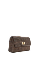 Women's Brown Long Chain Strap Straw Shoulder Bag | Derimod