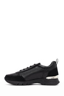 Kadın Siyah Bağcıklı Deri Sneaker | Derimod
