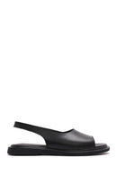 Women's Black Leather Sandals | Derimod