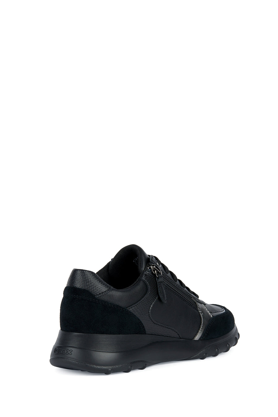 Geox Women's Black Alleniee Suede Detailed Sneaker