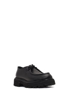 Woman Black Lace-Up Thick-Soled Masculine Shoes | Derimod