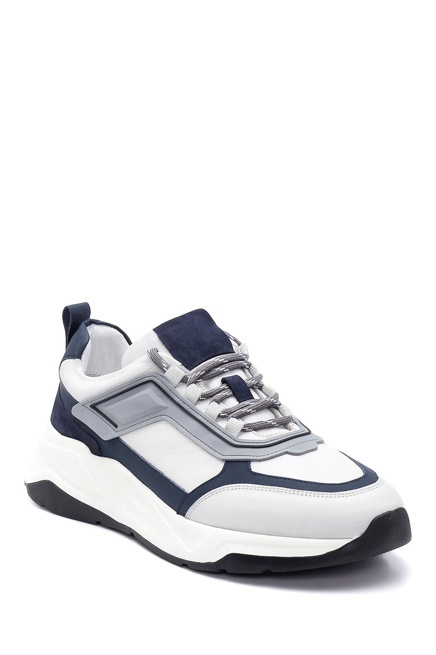 Erkek Deri Şerit Detaylı Sneaker