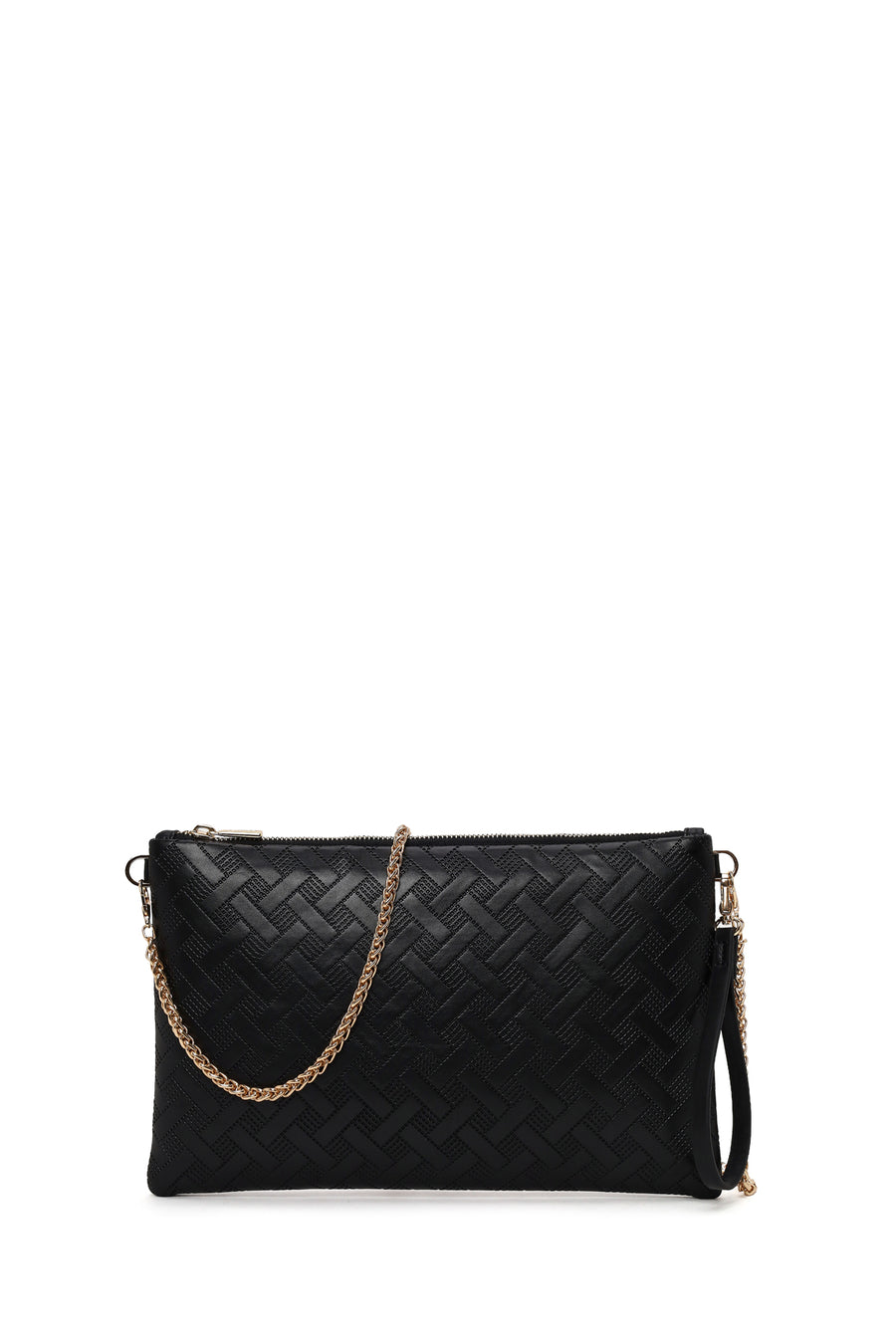 Woman Black Printed Clutch Bag with Long Chain Strap WB570009SB | Derimod