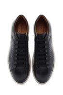 Men's Black Lace-up Leather Sneaker | Derimod