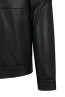 Bastoni Male Black Shirt Collar Leather Jacket | Derimod