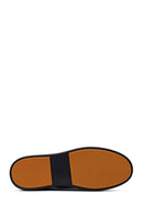 Erkek Siyah Bağcıklı Deri Sneaker | Derimod