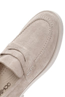 Women's Beige Suede Leather Masculine Loafer | Derimod