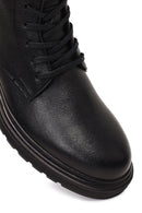 Men's Black Zippered Leather Casual Boot | Derimod