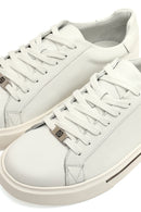 Men's White Lace-Up Thick-Soled Leather Sneaker | Derimod