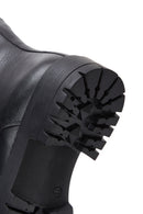 Women's Black Zippered Leather Boots | Derimod