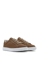 Men's Mink Lace-Up Nubuck Leather Sneaker | Derimod