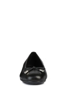 Geox Women's Black Annytah Leather Ballerinas | Derimod