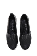 Women's Black Leather Comfort Loafer | Derimod