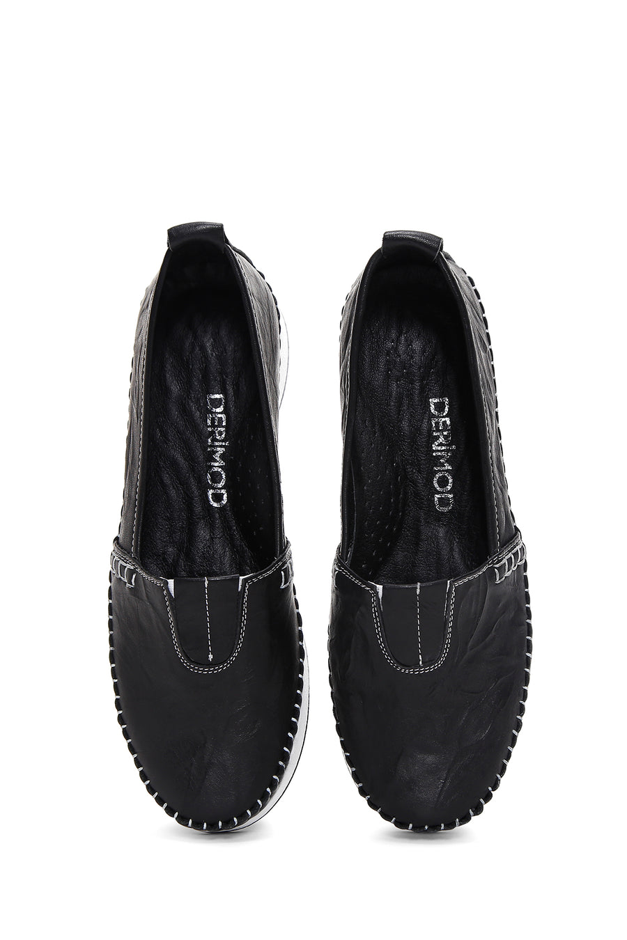 Women's Black Leather Comfort Loafer