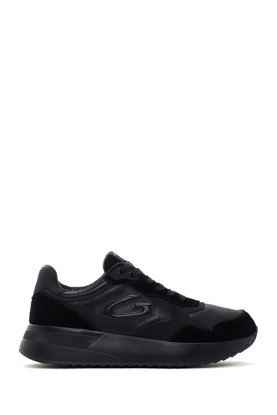 Alberto Guardiani Men's Black Winner Thick Soled Leather Sneaker G03M100015 | Derimod