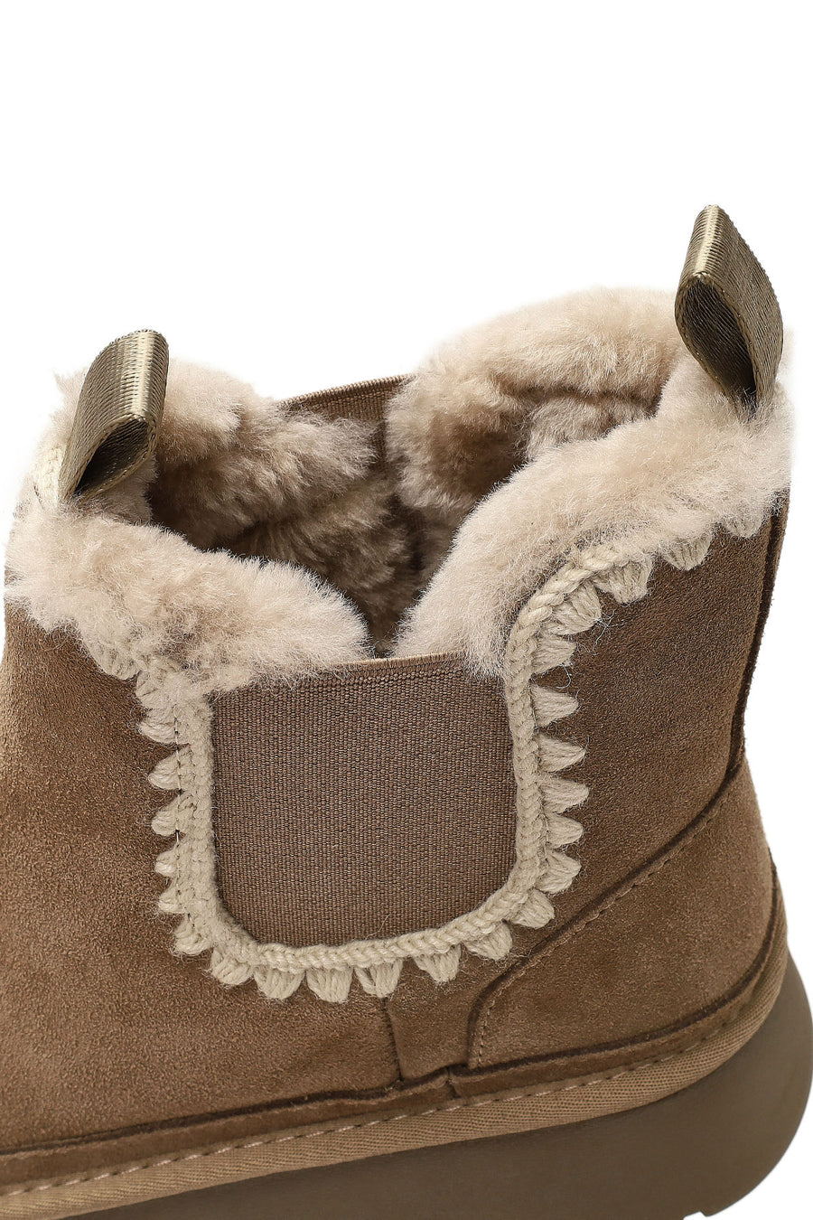 Woman Mink Thick-Soled Patterned Suede Teddy Boots