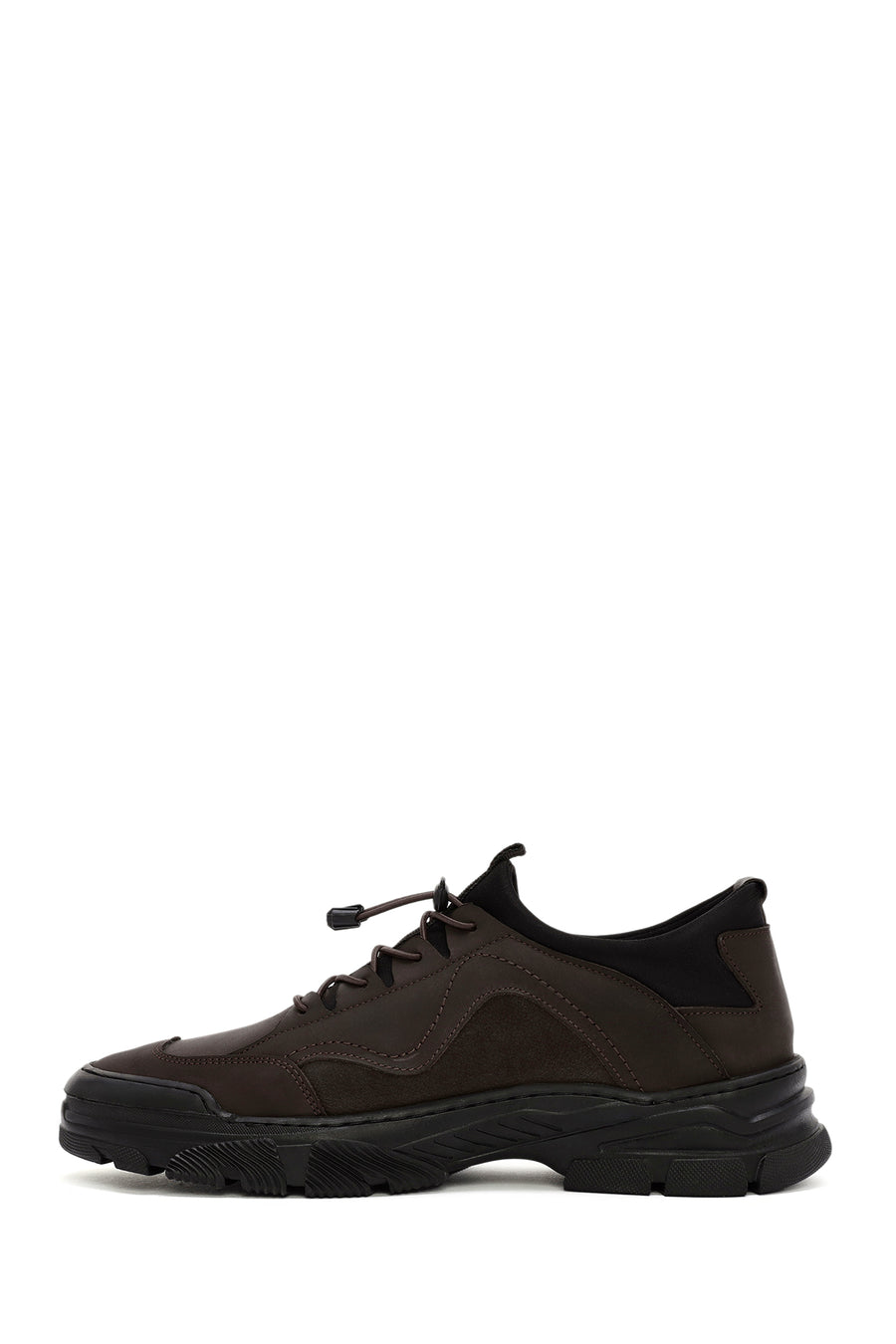 Men's Brown Lace-Up Leather Sneaker