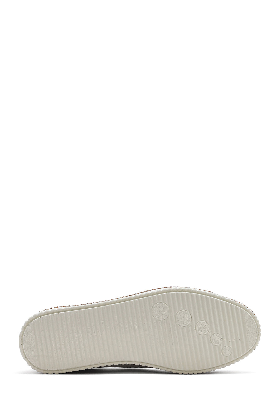 Women's White Lace-up Thick-Sole Leather Sneaker