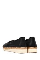 Women's Black Thick Soled Leather Comfort Shoes | Derimod