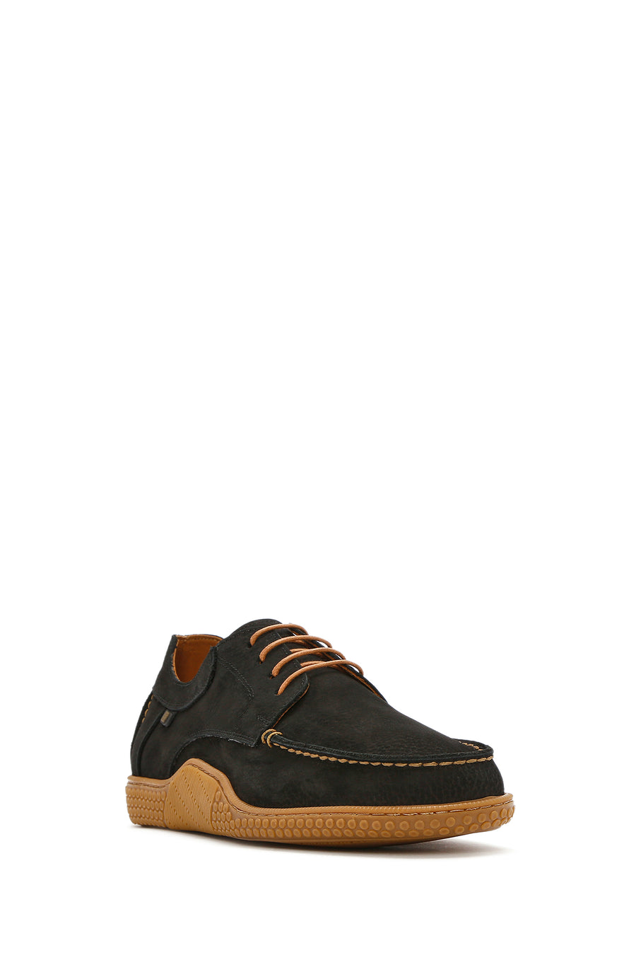 Men's Black Lace-Up Nubuck Leather Casual Shoes