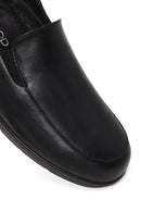 Woman Black Short Wedge-Heel Leather Comfort Shoes | Derimod