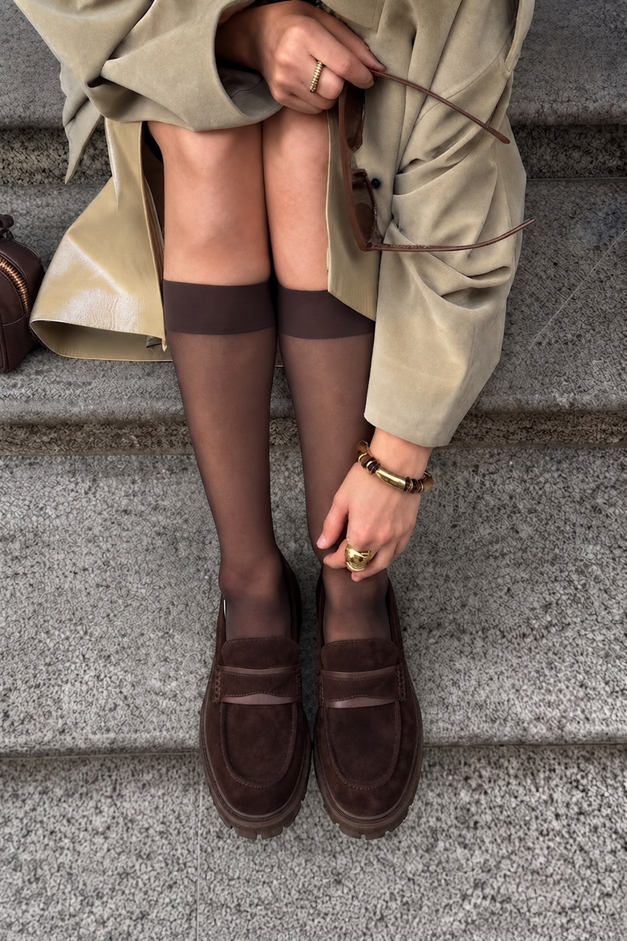 Woman Brown Thick-soled Suede Leather Masculine Loafer