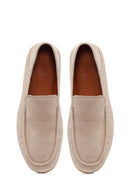 Male Beige Suede Leather Loafer | Derimod