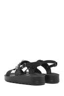 Women's Black Thick Soled Stoned Sandals | Derimod
