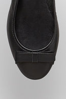 Women's Leather Ballerinas with Bow Detail | Derimod