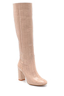 Women's Leather Crocodile Patterned Heeled Boots | Derimod