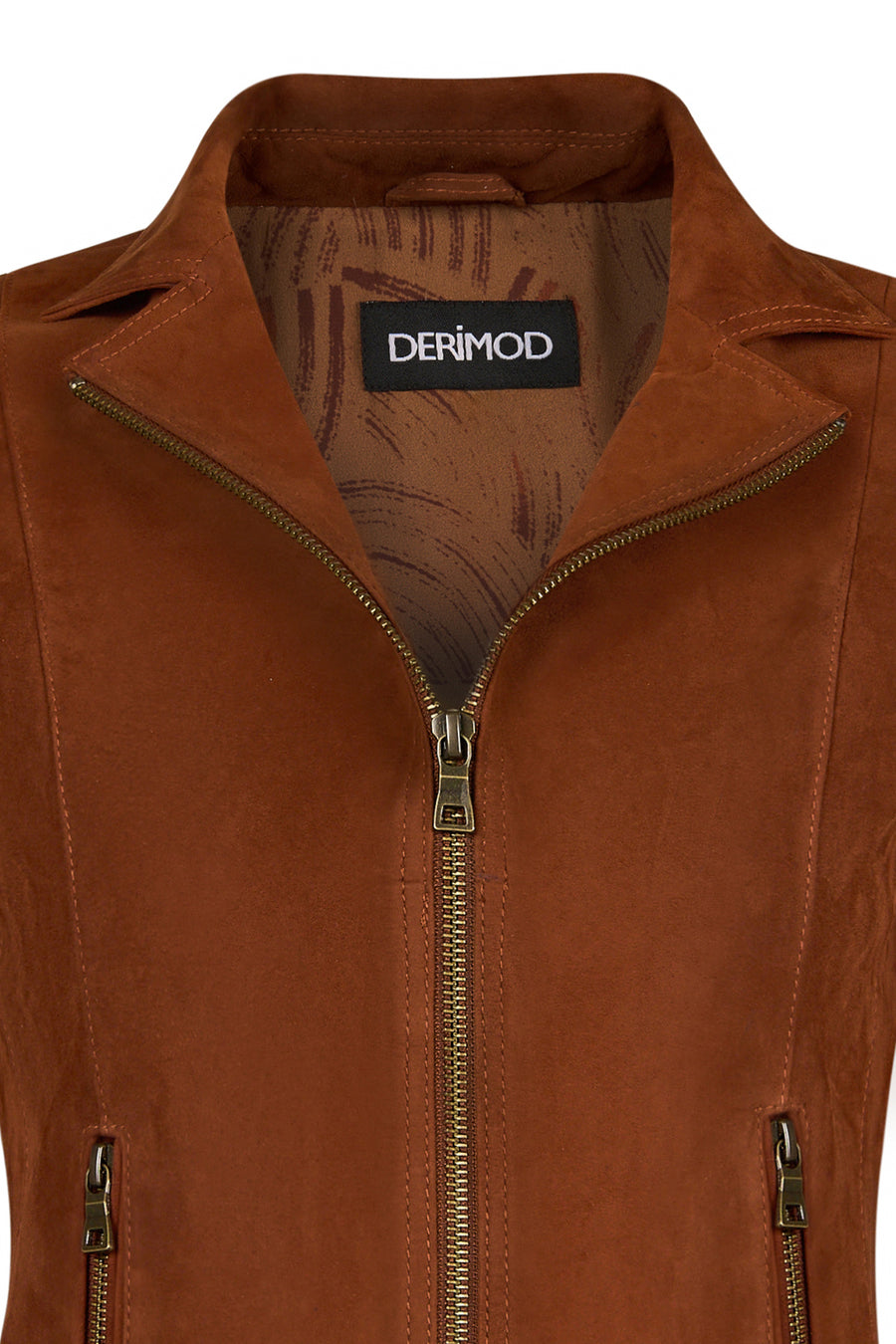 Lara Woman Tan Short Suede Jacket