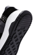 Women's Black Suede Leather Sneaker | Derimod