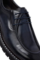 Male Navy Lace-up Thick-Soled Leather Casual Shoes | Derimod