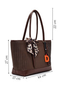 Women's Brown Braided Charm Shoulder Bag | Derimod