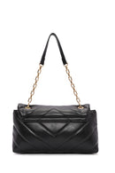 Women's Black Chain Strap Quilted Shoulder Bag | Derimod