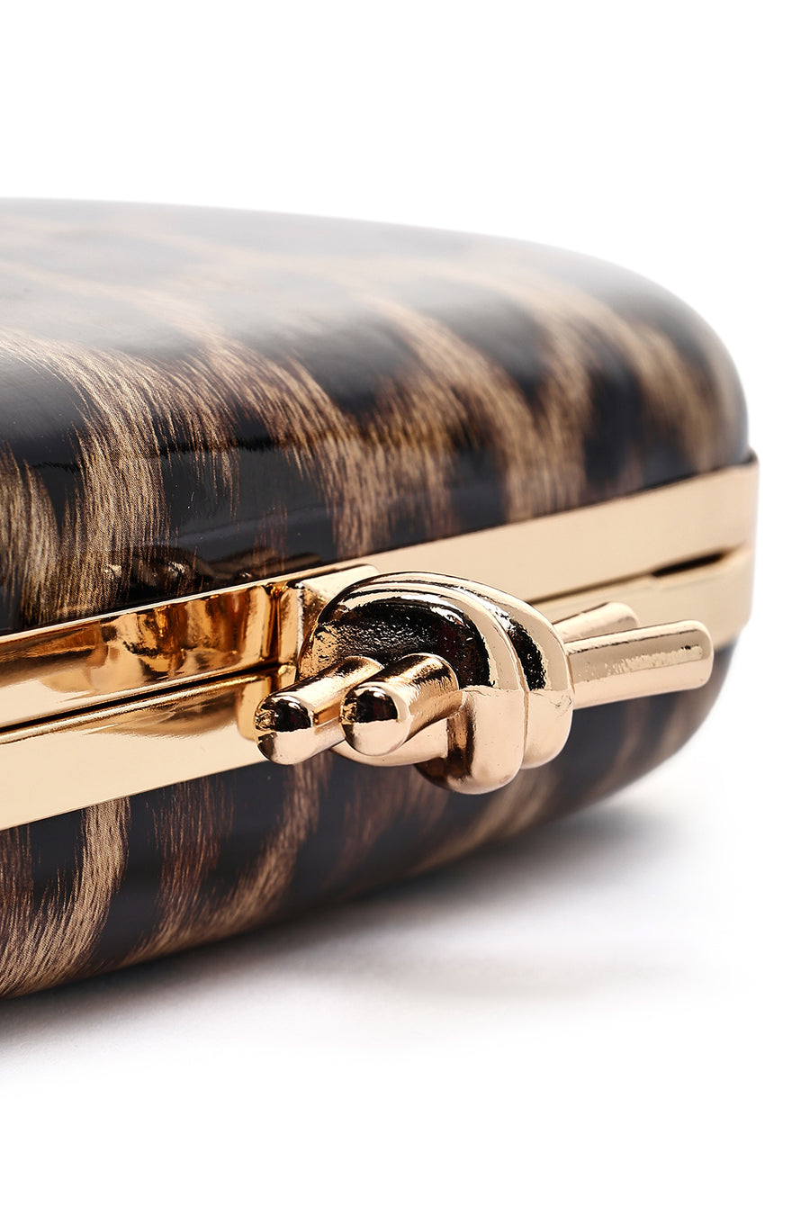 Woman Leopard Print Long Chain Strap Mini Box Evening Bag