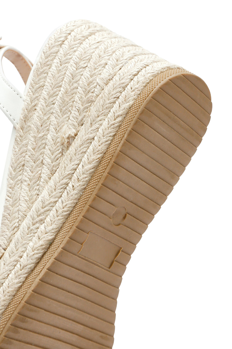 Women's White Ankle Buckle Wedge Heel Espadrille Sandals