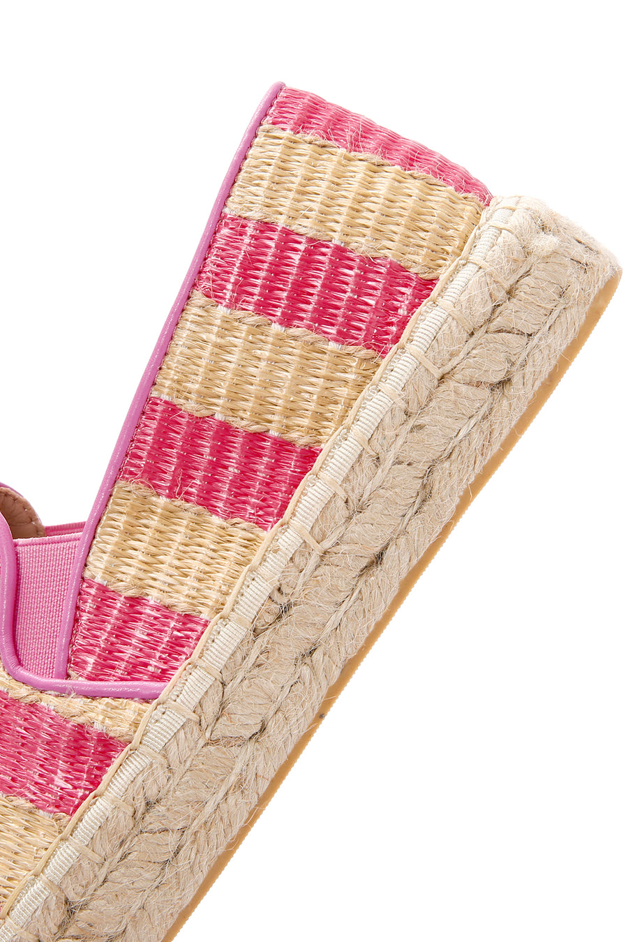 Women's Pink Straw Espadrilles