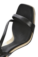 Women's Black Ankle Strap Leather Thin Heel Sandals | Derimod