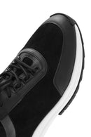 Men's Black Thick Sole Lace Up Suede Leather Sneaker | Derimod