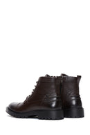 Men's Brown Leather Boots Flat Boots | Derimod