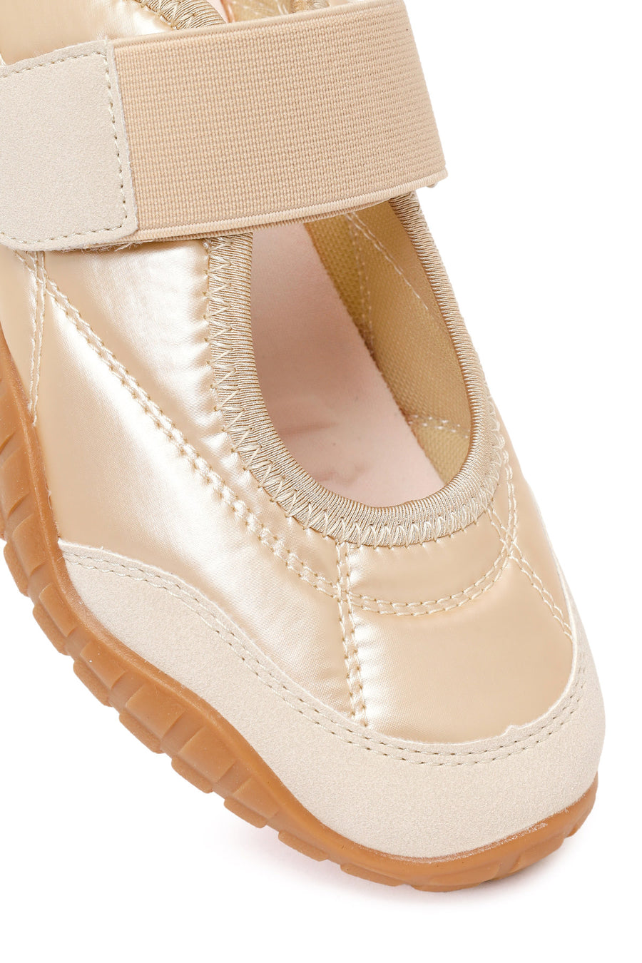 Woman Gold-Banded Sport Ballerine Shoes