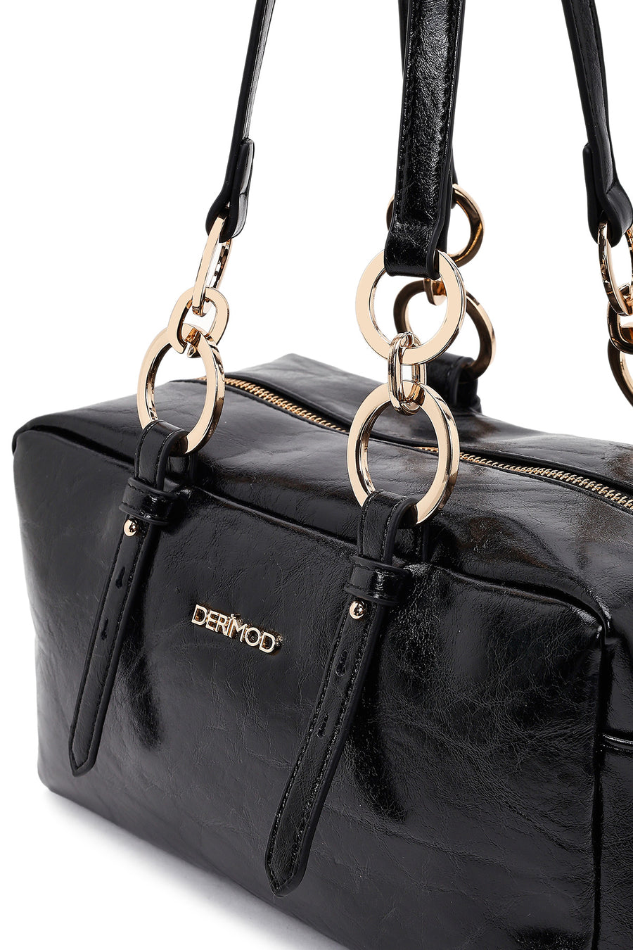 Woman Black Long-Strap Shoulder Bag
