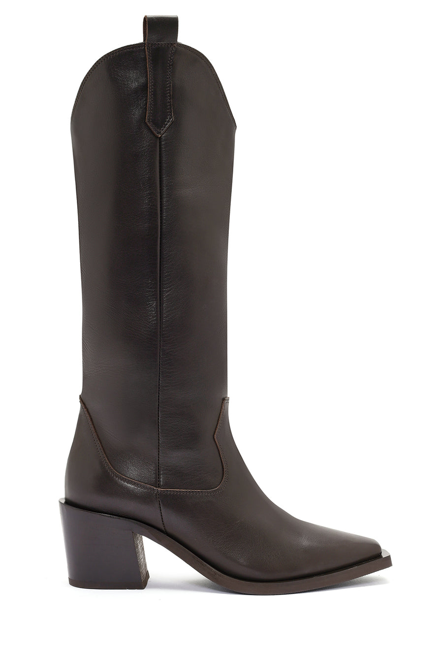 Women's Brown Chunky Heel Leather Cowboy Boots 24WFD152718 | Derimod