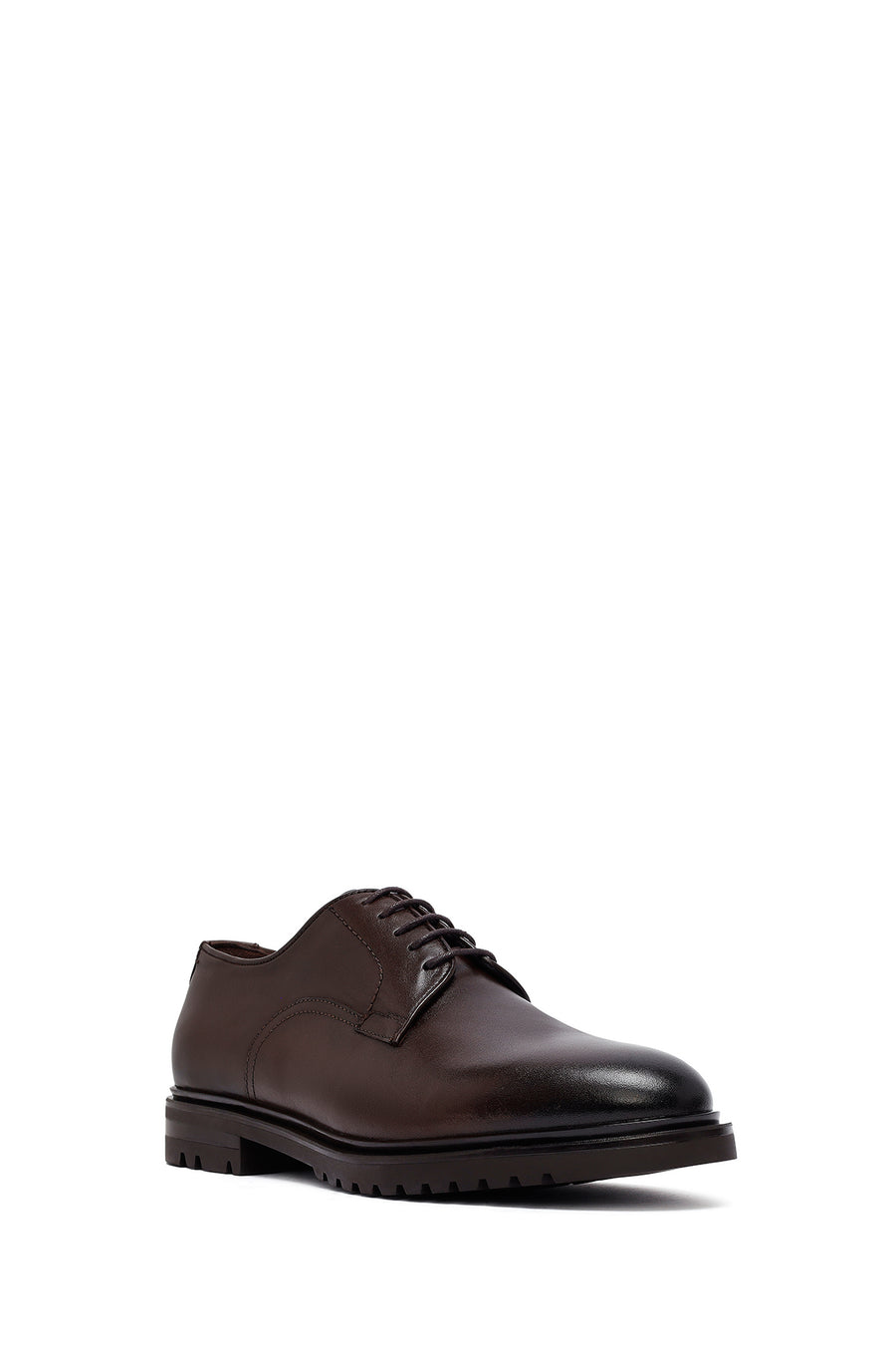 Men's Brown Lace-Up Leather Classic Shoes
