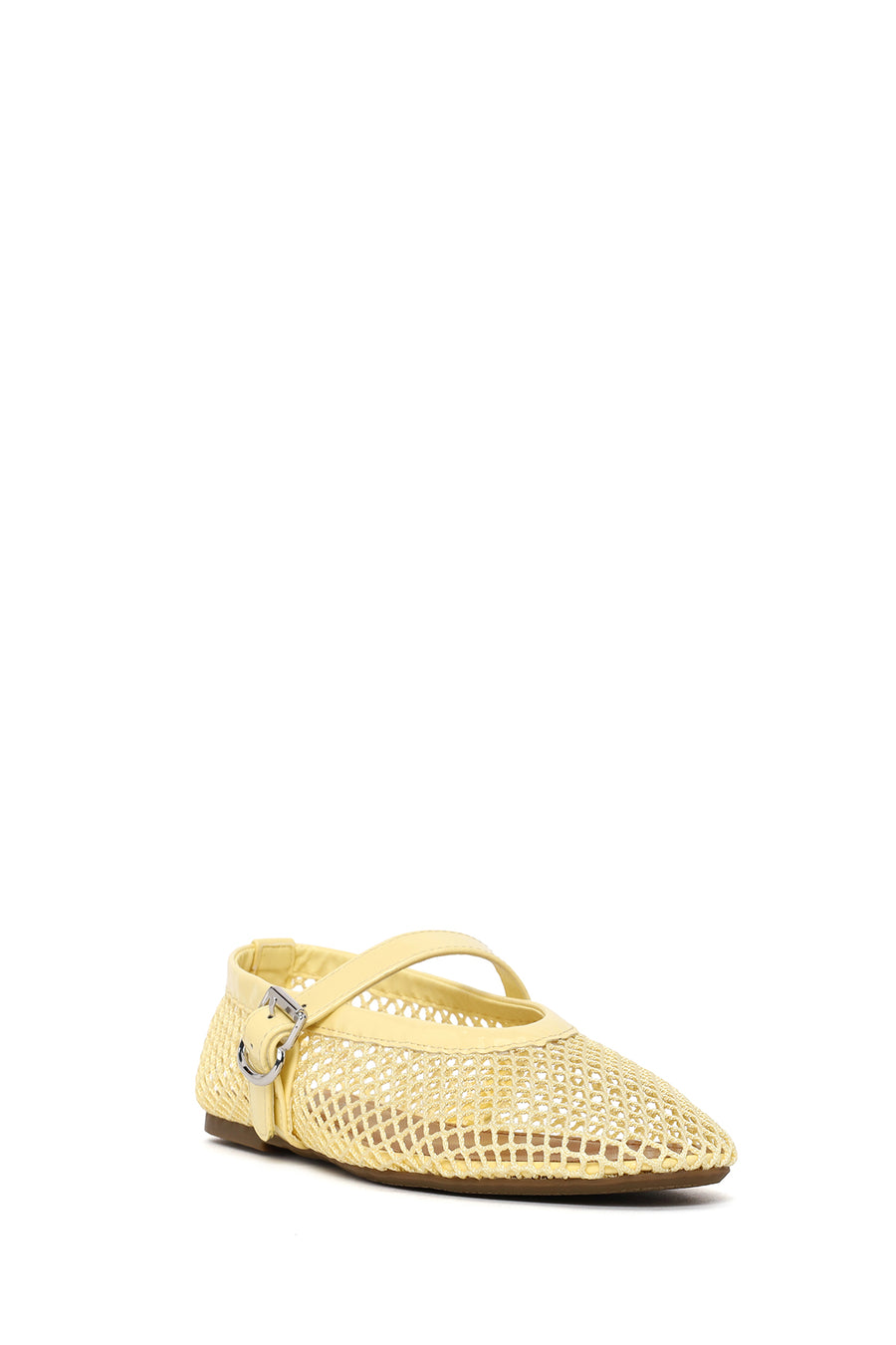 Woman Yellow Mesh Ballerine Shoes
